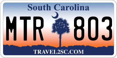SC license plate MTR803