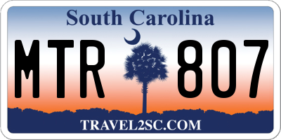 SC license plate MTR807