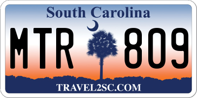 SC license plate MTR809