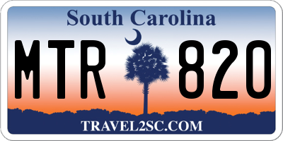 SC license plate MTR820