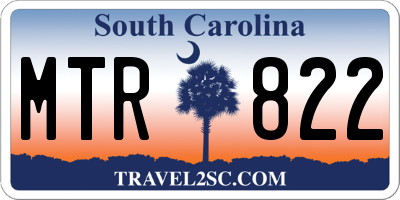 SC license plate MTR822