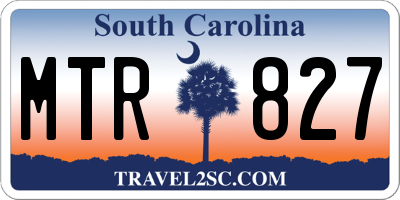 SC license plate MTR827