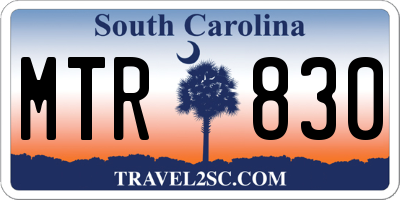 SC license plate MTR830