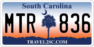 SC license plate MTR836