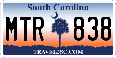 SC license plate MTR838