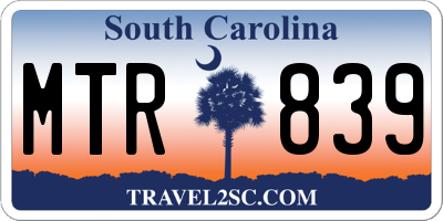 SC license plate MTR839