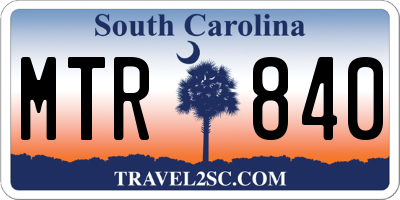 SC license plate MTR840