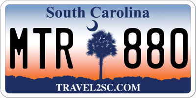 SC license plate MTR880