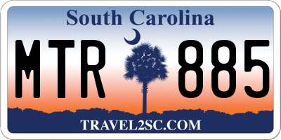SC license plate MTR885