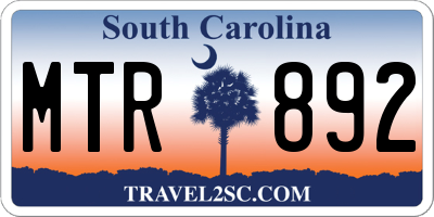 SC license plate MTR892