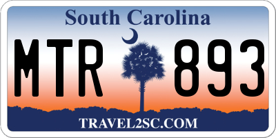 SC license plate MTR893
