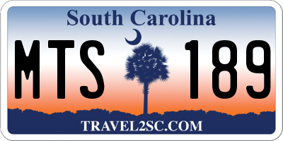 SC license plate MTS189