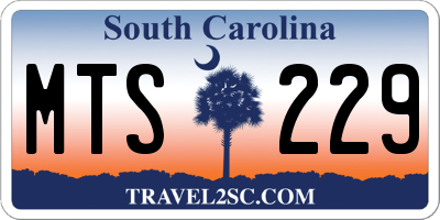 SC license plate MTS229