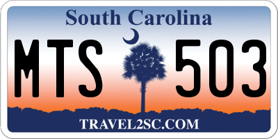 SC license plate MTS503