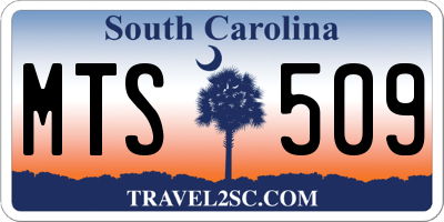 SC license plate MTS509