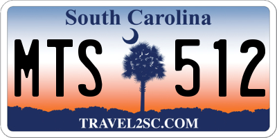 SC license plate MTS512