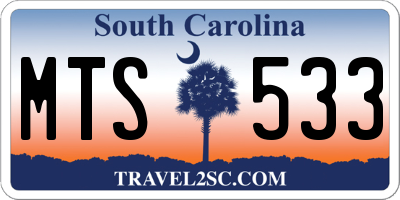 SC license plate MTS533