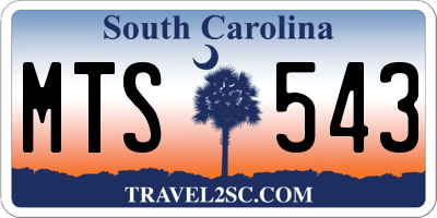 SC license plate MTS543