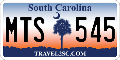 SC license plate MTS545