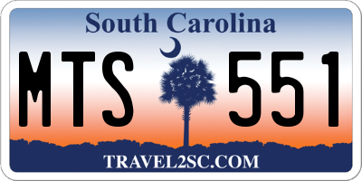 SC license plate MTS551