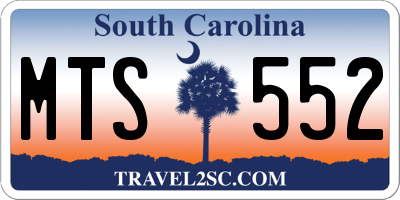 SC license plate MTS552