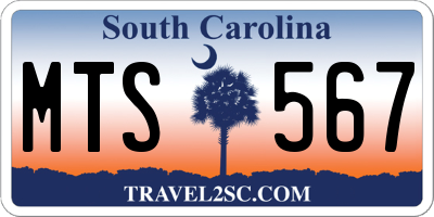 SC license plate MTS567