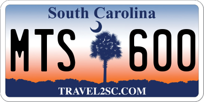 SC license plate MTS600