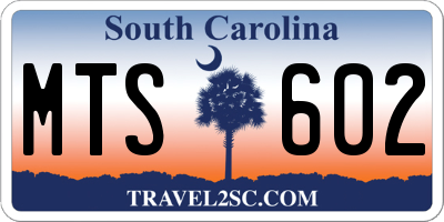 SC license plate MTS602