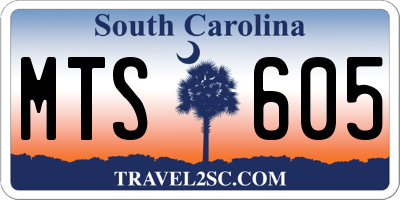 SC license plate MTS605