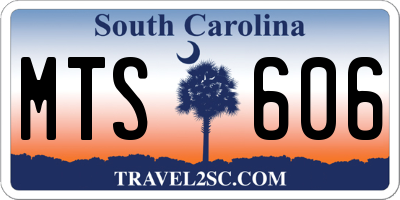 SC license plate MTS606