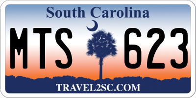 SC license plate MTS623
