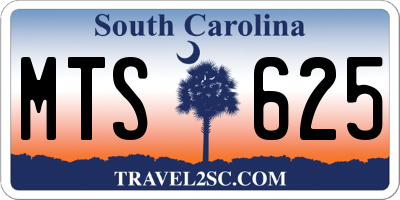 SC license plate MTS625