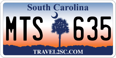 SC license plate MTS635