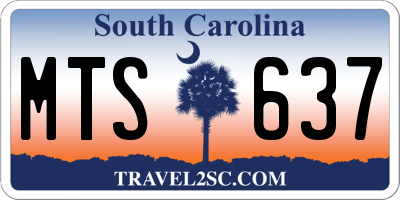 SC license plate MTS637