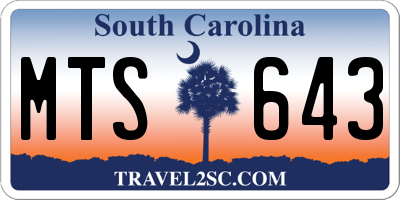 SC license plate MTS643