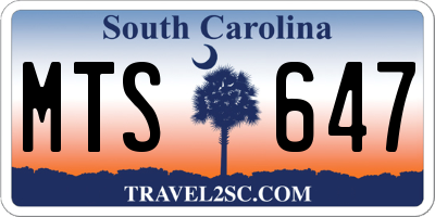 SC license plate MTS647