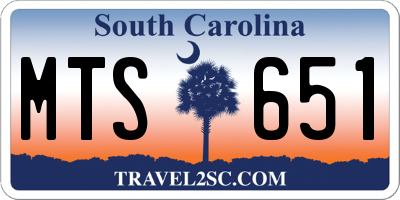 SC license plate MTS651