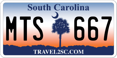 SC license plate MTS667