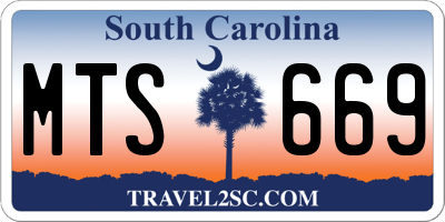 SC license plate MTS669