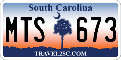 SC license plate MTS673