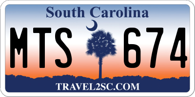 SC license plate MTS674