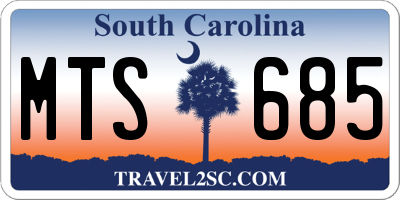 SC license plate MTS685