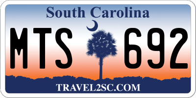 SC license plate MTS692