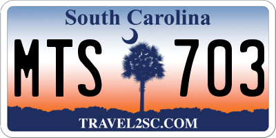 SC license plate MTS703