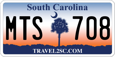 SC license plate MTS708