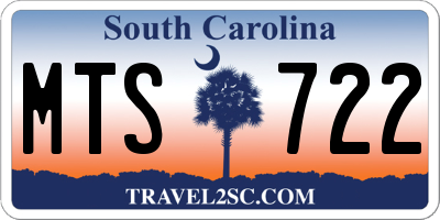 SC license plate MTS722