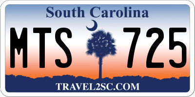 SC license plate MTS725