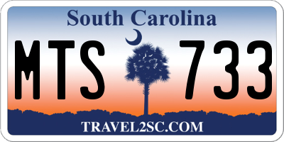SC license plate MTS733