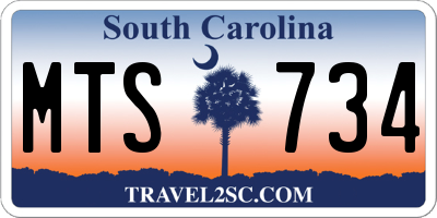 SC license plate MTS734