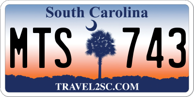 SC license plate MTS743